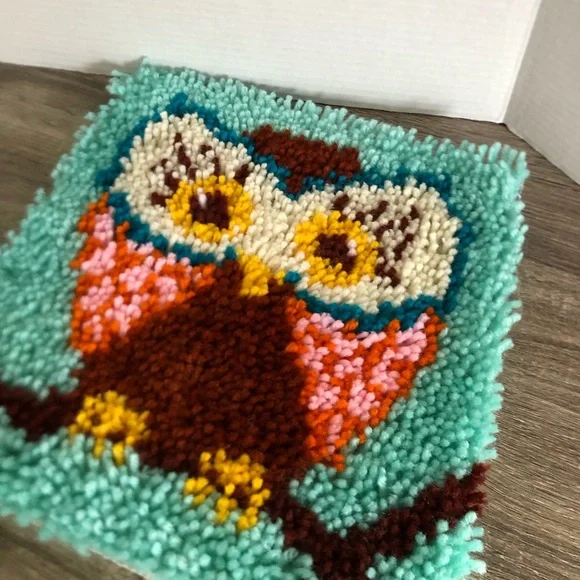 Handmade Owl Latch Hook Rug - Picture 8 of 10
